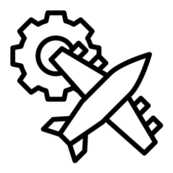 Aerospace Engineering Icon - Industrial Metal Press