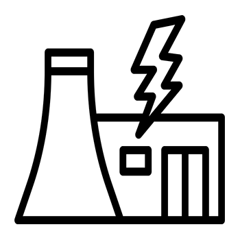 Energy and Power Generation Icon - Industrial Metal Press"